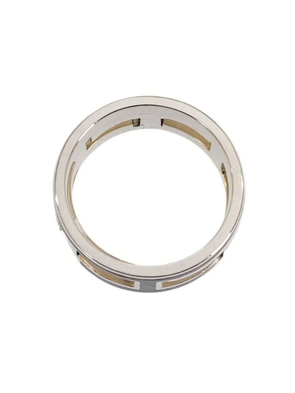 Hermes Move Ash Ring 52 925 Sterling Silver Black AB
